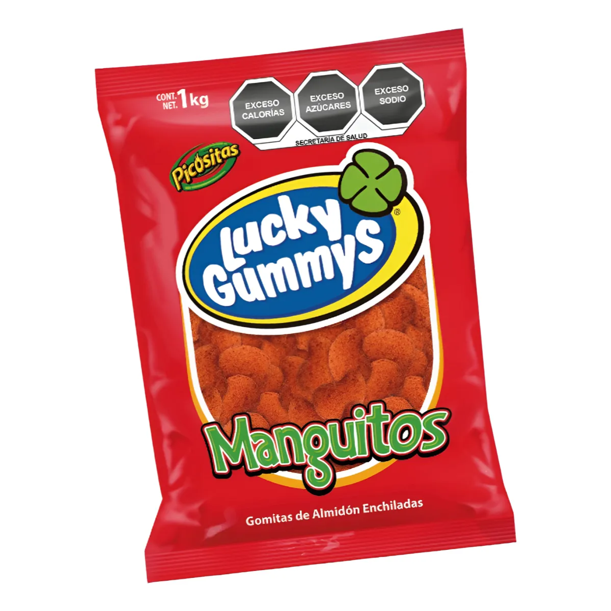 Bolsa Gomita Mango Enchilado Lucky Gummys 1 Kg Textura Suave
