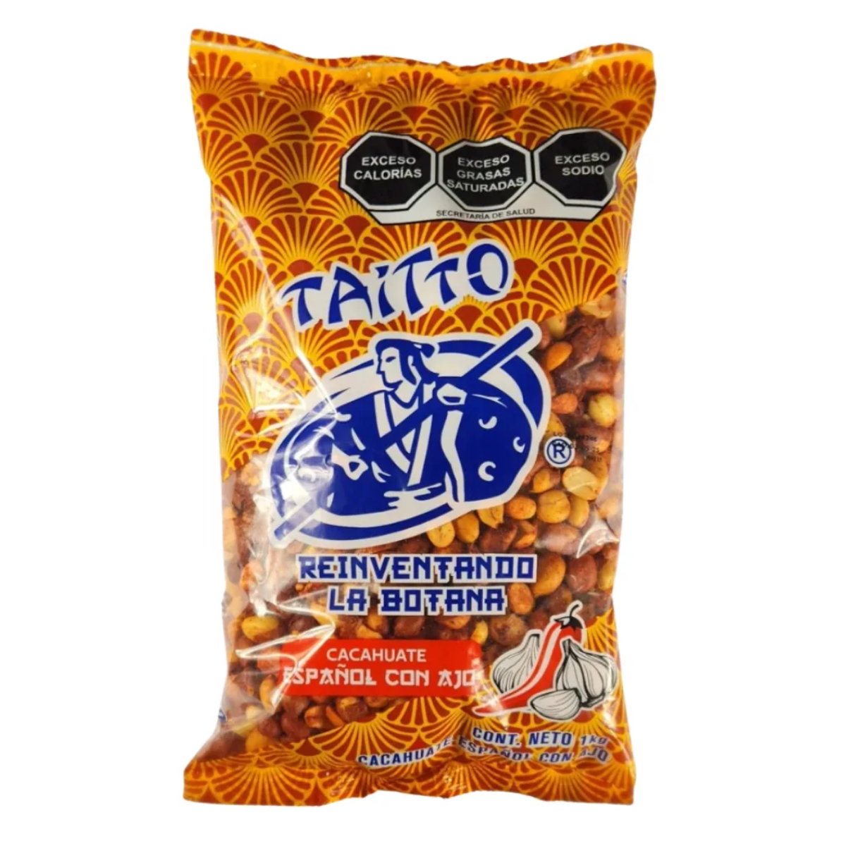 Cacahuate Español Con Ajo 1 Kg Taitto Botana Enchilado