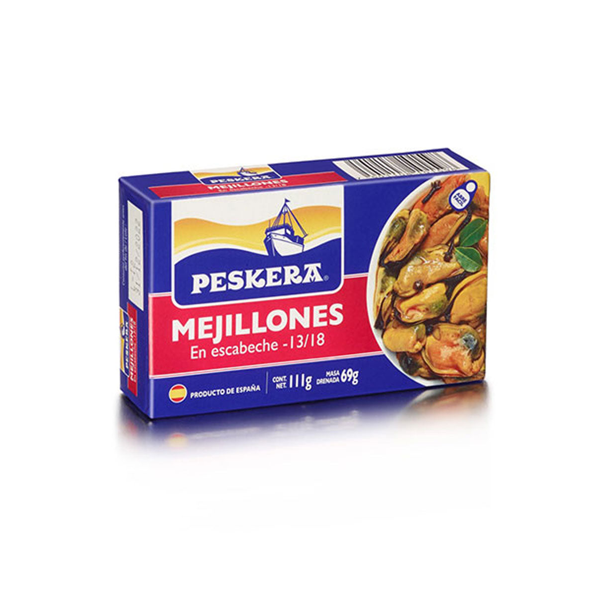 Lata de Mejillones en Escabeche 13/18 (111 gr) Peskera - Latería Fina La casa del bacalao