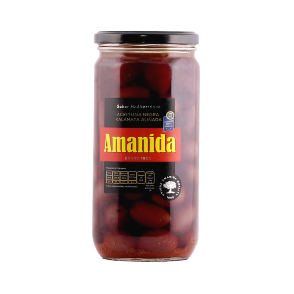 Aceituna Negra Kalamata Aliñada Con Hueso 660g