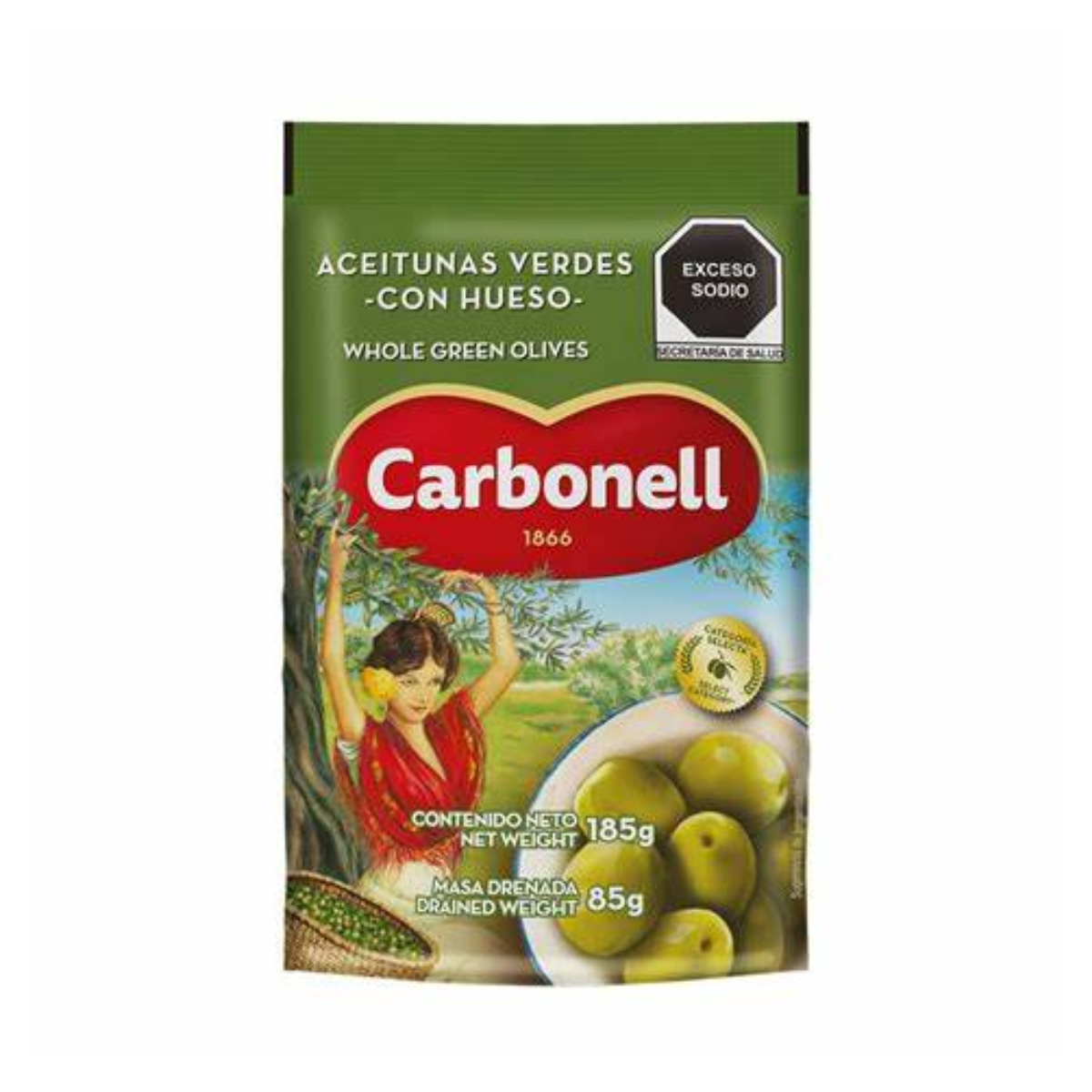 Aceitunas Verdes Con Hueso Carbonell 185g