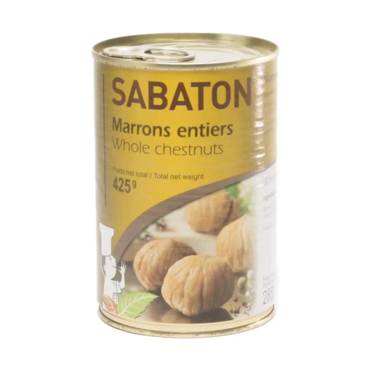 Castañas Nuez Entera Agua Sabaton 285g Lata Marrons Francia