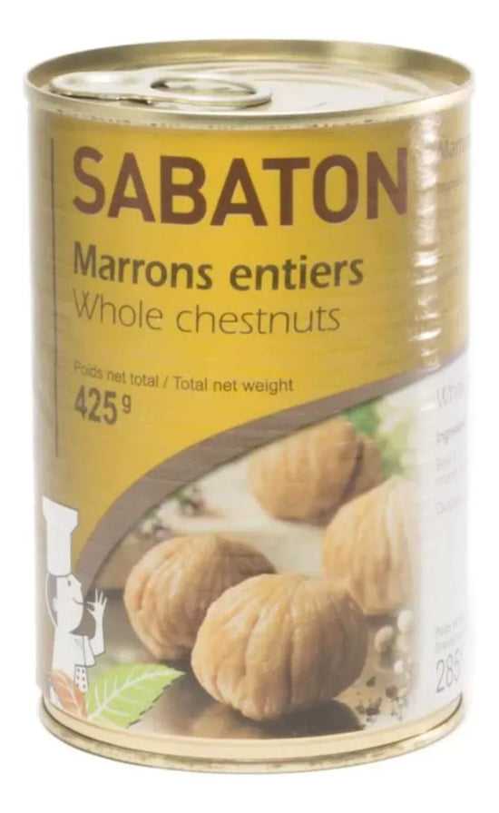 Castañas Nuez Entera Agua Sabaton 285g Lata Marrons Francia