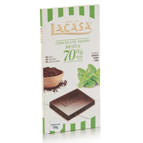 Tableta Chocolate Negro Menta 70% Cacao · 100g