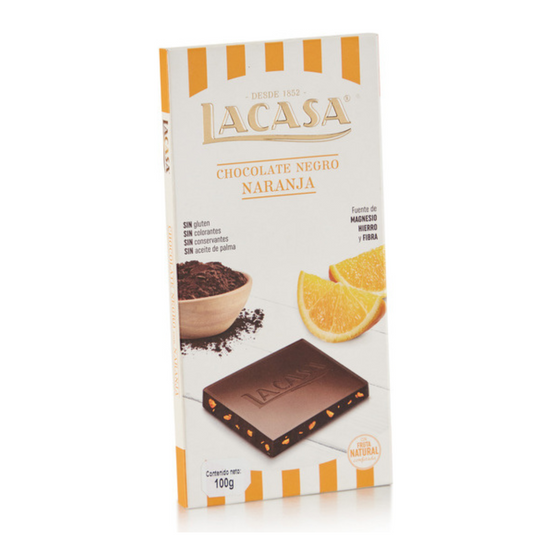 Tableta Chocolate Negro con Naranja 100g