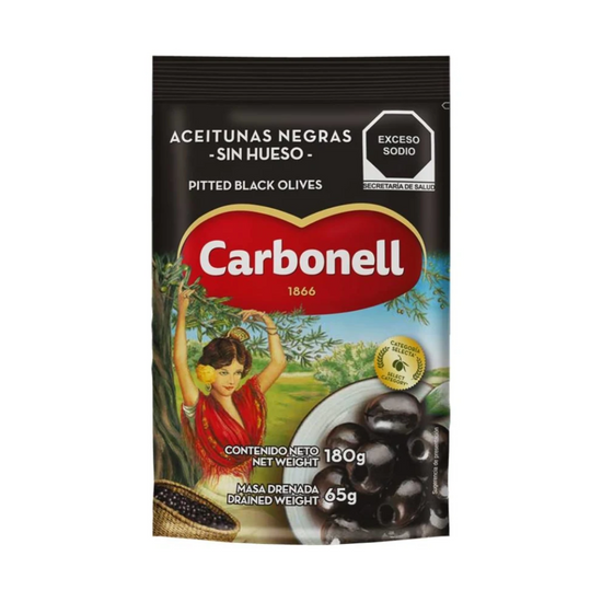 Aceitunas Negras Deshuesadas Carbonell 180g