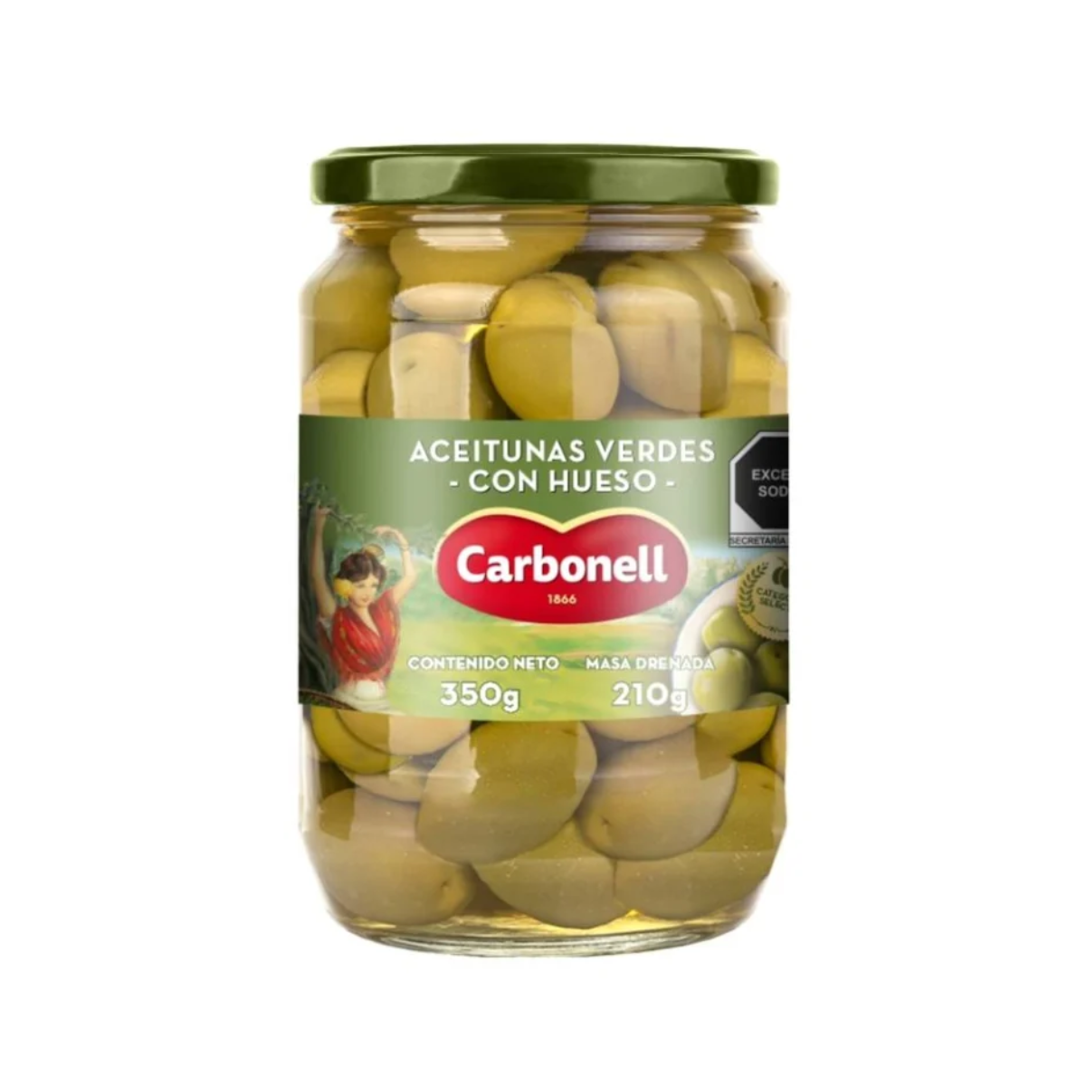 Aceitunas Verdes Con Hueso Carbonell 350g