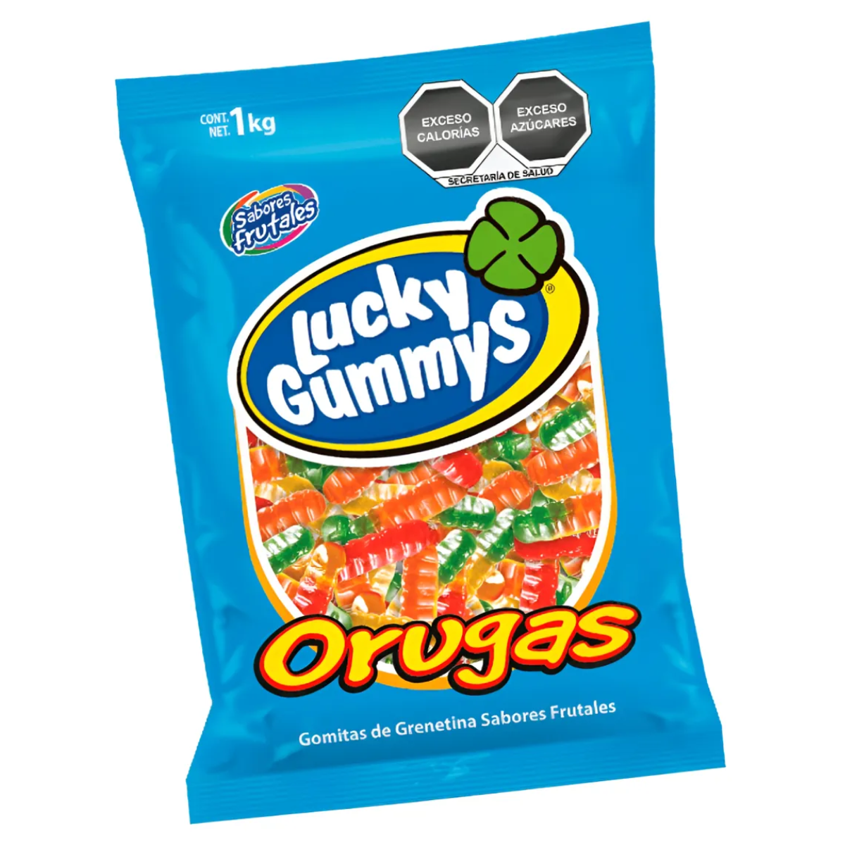 Gomitas Forma Orugas Sabores Frutales Lucky Gummys 1Kg