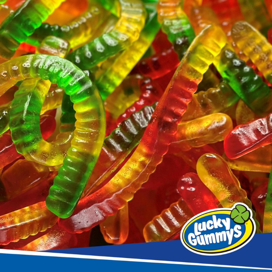 Gomitas Forma Orugas Sabores Frutales Lucky Gummys 1Kg