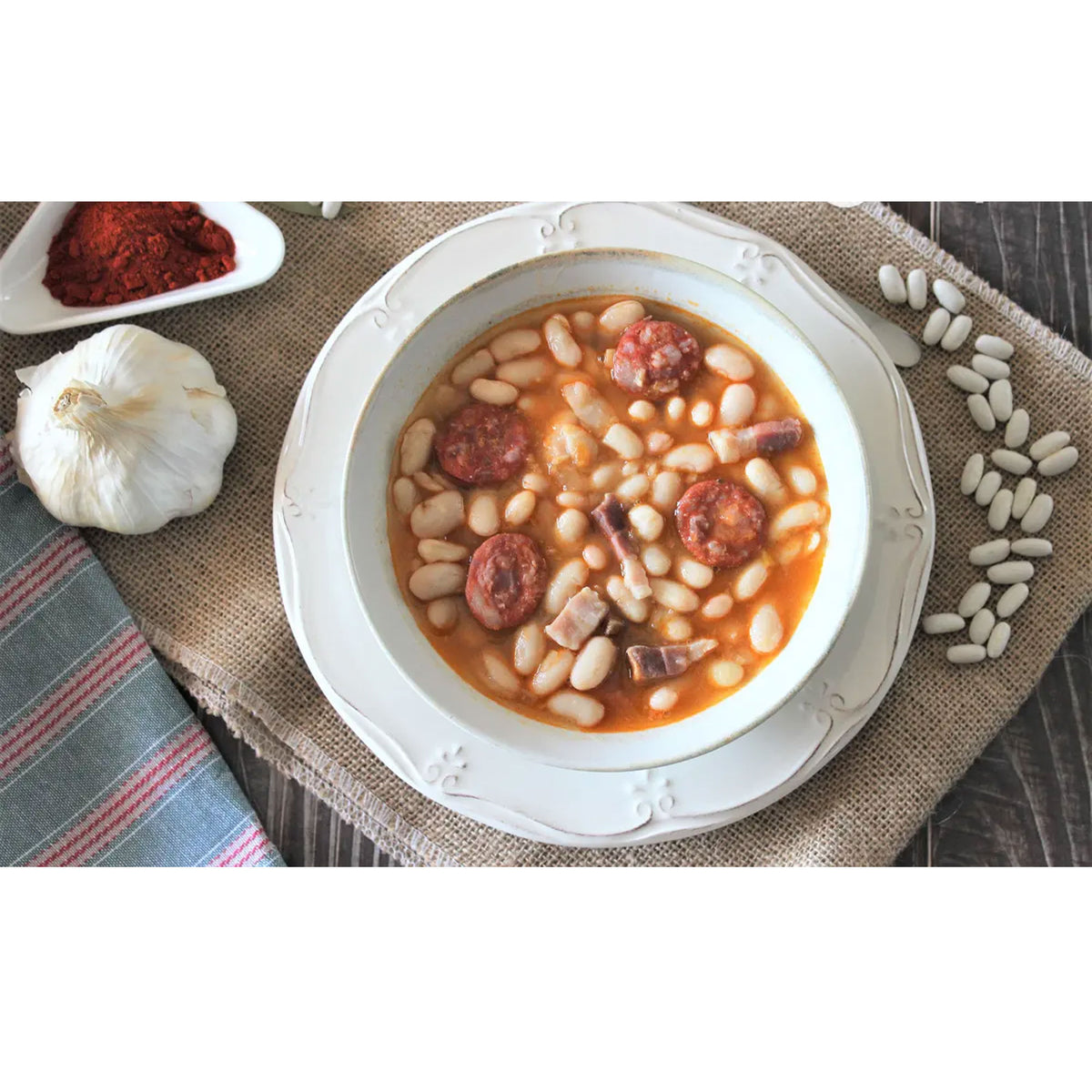 Alubias con Chorizo 425g - Enlatados y Conservas La casa del bacalao