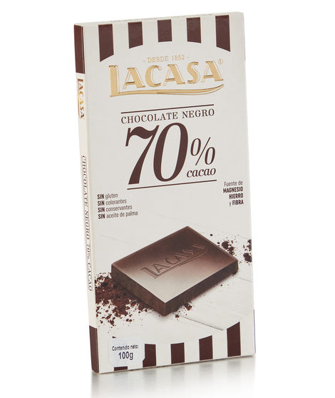 Tableta Chocolate Negro 70% Cacao 100g - Postres y Galletas La casa del bacalao