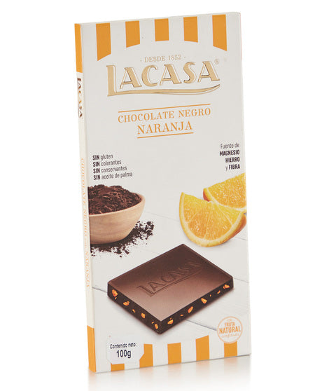 Tableta Chocolate Negro con Naranja 100g - Postres y Galletas La casa del bacalao